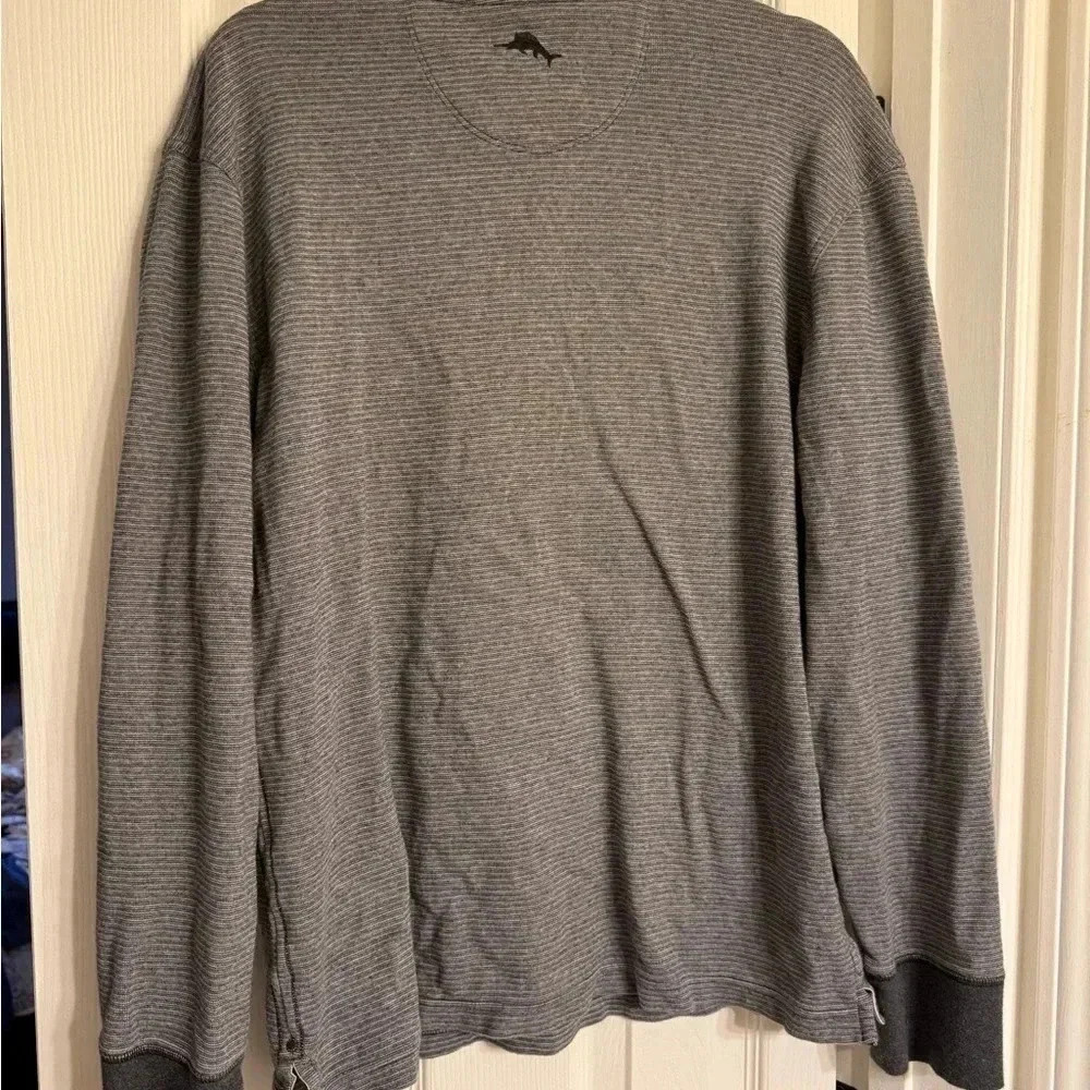 Tommy Bahama Tee Shirt Albany Stripe Abaco Charcoal Grey Medium M - Picture 5 of 7